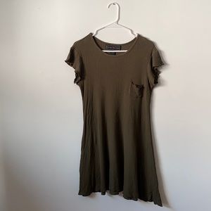 Green Waffle Knit Dress